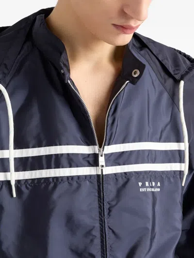 Prada Re-nylon Adaptable Oversized Jacket In Blue