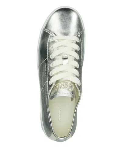 Gant Leather Sneakers In Silver