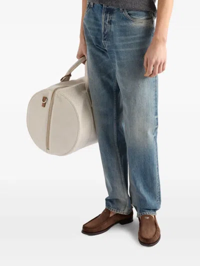 Prada Distressed Straight Jeans In Blue