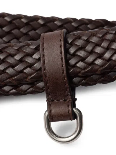 Prada Narrow Braided Leather Belt