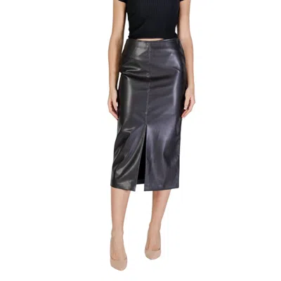 Ichi Black Polyester Women's Skirt