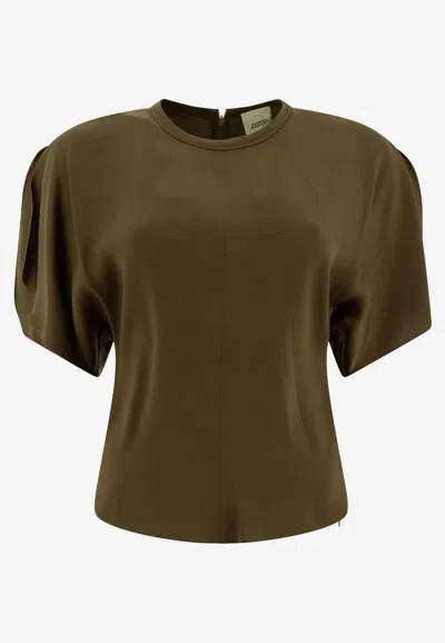 Isabel Marant Top With Puff Sleeves In Green