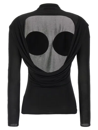 Jean Paul Gaultier Light Jersey Backless Top With Covered Cup Detail In Black