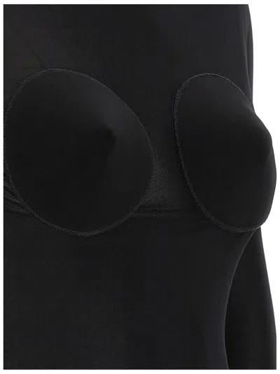 Jean Paul Gaultier Light Jersey Backless Top With Covered Cup Detail In Black