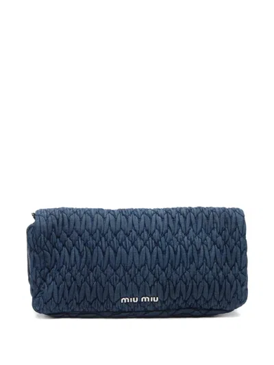 Pre-owned Miu Miu 2010s Matelassé Denim Shoulder Bag