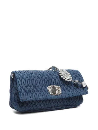 Pre-owned Miu Miu 2010s Matelassé Denim Shoulder Bag