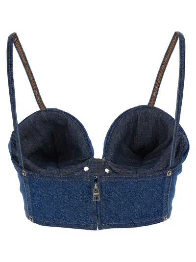 Shop Jean Paul Gaultier Denim Top Tops Blue