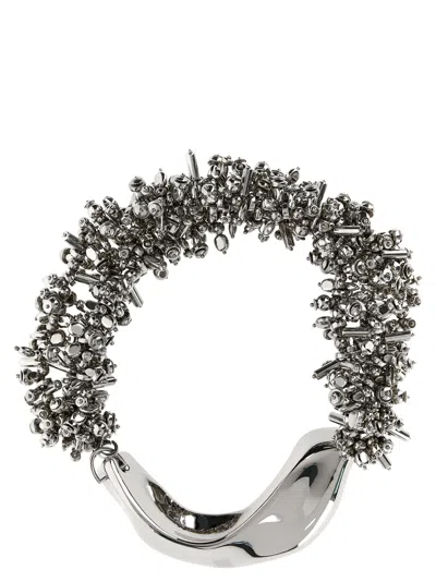 Dries Van Noten Chunky Metallic Necklace With Textured Finish