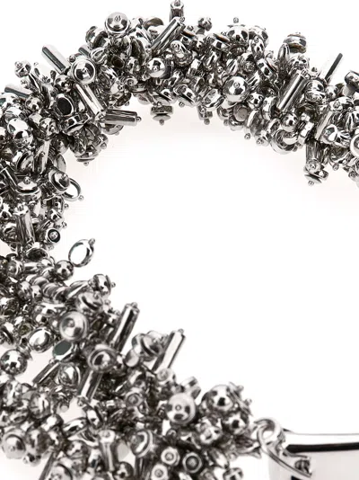 Dries Van Noten Chunky Metallic Necklace With Textured Finish