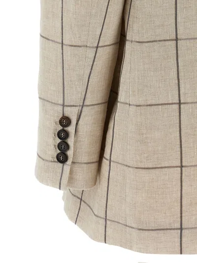 Shop Brunello Cucinelli Embroidery Blazer Blazer And Suits Beige