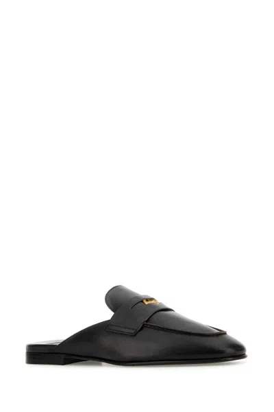 Miu Miu Women Black Leather Slippers