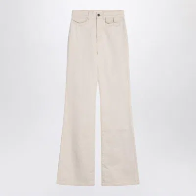 CHLOÉ CHLOÉ IVORY FLARED DENIM TROUSERS 