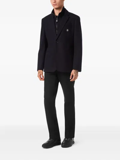 Billionaire Logo-patch Blazer In Black