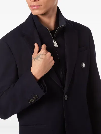 Billionaire Logo-patch Blazer In Black