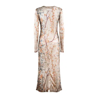 Pierre-louis Mascia Silk Dress With Delicate Floral Pattern Print