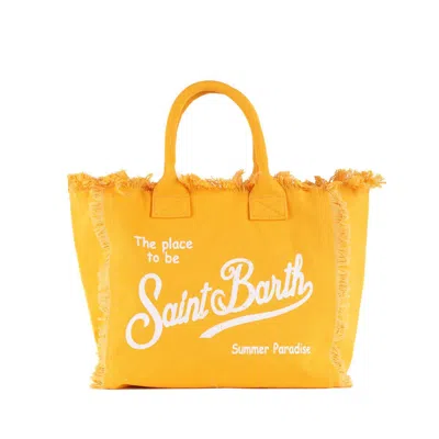Mc2 Saint Barth Vanity Tote Bag In Yellow Cotton Canvas