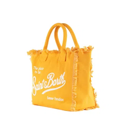 Mc2 Saint Barth Vanity Tote Bag In Yellow Cotton Canvas