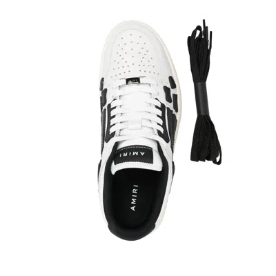 Amiri 'skel Top Low' White And Black Sneaker With Logo Patch On The Tongue And Contrasting Details On The