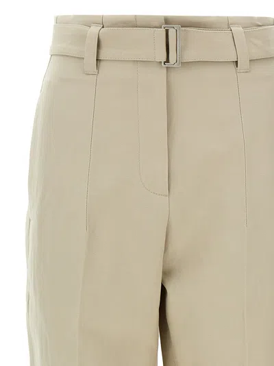 Brunello Cucinelli Women Slouchy Trousers In Sparkling Linen Canvas With Jewellery