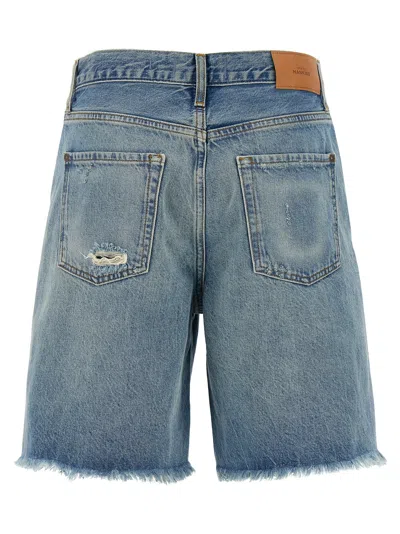 7 For All Mankind Lola Mid-rise Denim Shorts Clothing In Blue