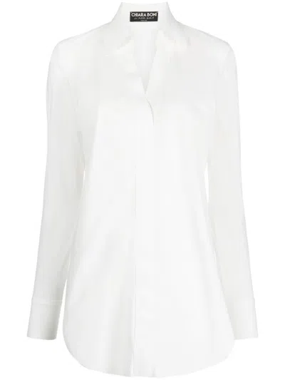 Chiara Boni La Petite Robe Atena Slim Jersey Shirt By Chiara Boni In White