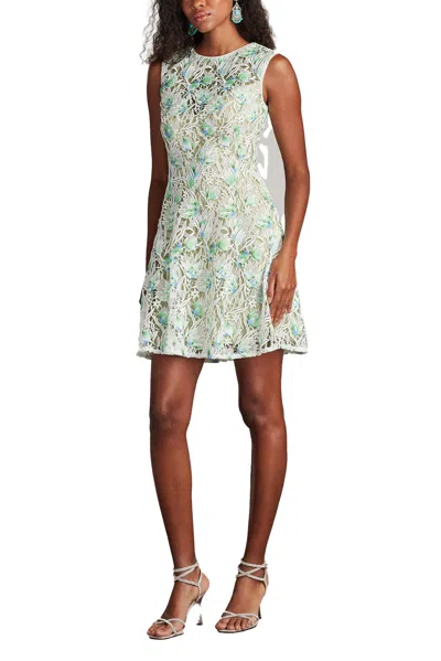 Tadashi Shoji Chy25426sx Short Homecoming Floral Cocktail Mini Dress In White