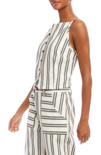 Fifteen Twenty Elis Sleevless Button Up Top In Stripe