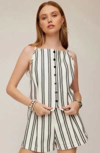 Fifteen Twenty Elis Sleevless Button Up Top In Stripe