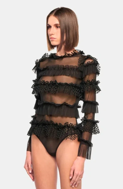 Ow Collection Grace Bodysuit In Black