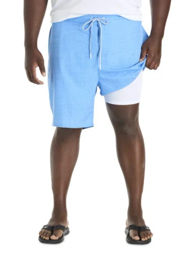 Harbor Bay By Dxl Big & Tall Crosshatched Swim Trunks