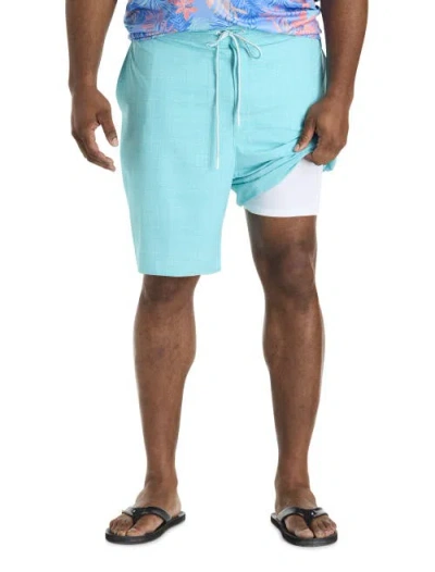 Harbor Bay By Dxl Big & Tall Crosshatched Swim Trunks