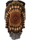 Givenchy Optical Peacock-print Georgette Blouse In Multicolour