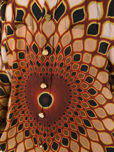 Givenchy Optical Peacock-print Georgette Blouse In Multicolour