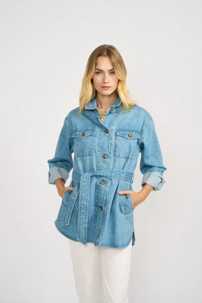 Marea Denim Utility Jacket In Blue