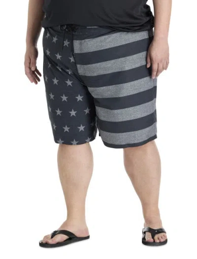 Harbor Bay By Dxl Big & Tall Textured Americana Swim Trunks
