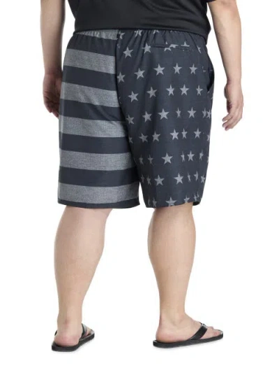 Harbor Bay By Dxl Big & Tall Textured Americana Swim Trunks