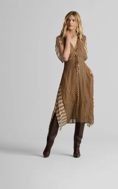 St John Whitney Dress In Desert Mosaic Print In Green