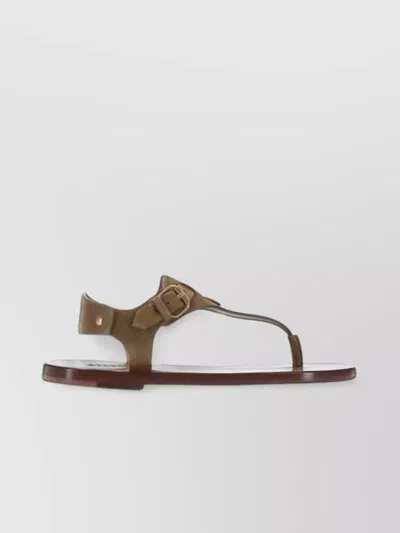 Isabel Marant Akel Leather T-strap Sandals In Green