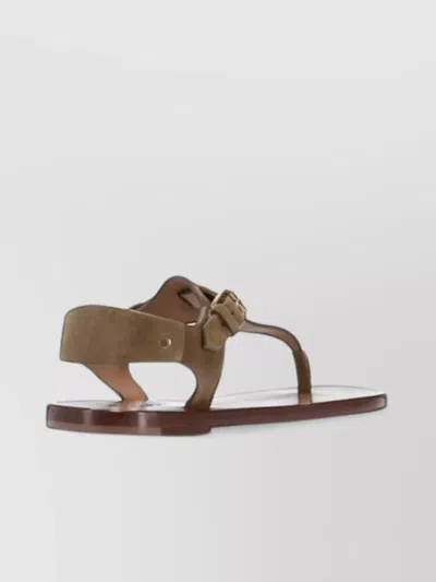 Isabel Marant Akel Leather T-strap Sandals In Green
