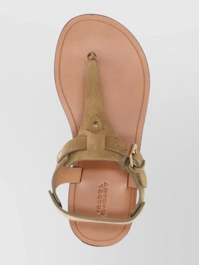 Isabel Marant Akel Leather T-strap Sandals In Green