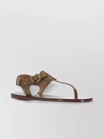 Isabel Marant Akel Leather T-strap Sandals In Green