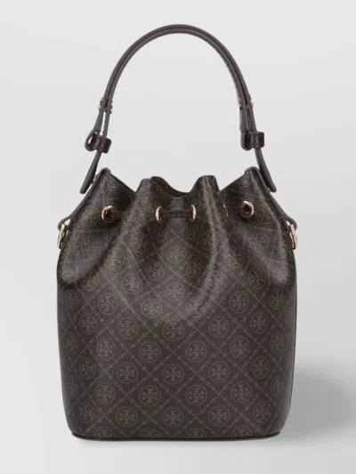 Tory Burch Bucket Bag With Top Handle And Adjustable Strap In Brown