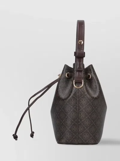 Tory Burch Bucket Bag With Top Handle And Adjustable Strap In Brown