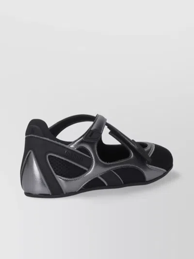 Attico Flat Shoes Blacks And Greys In Black