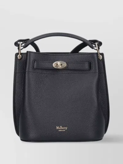 Mulberry Pebbled Top Handle Adjustable Strap Shoulder Bag In Black