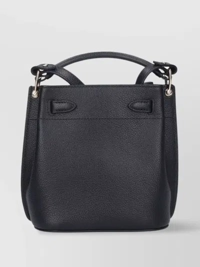 Mulberry Pebbled Top Handle Adjustable Strap Shoulder Bag In Black