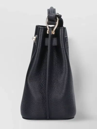 Mulberry Pebbled Top Handle Adjustable Strap Shoulder Bag In Black