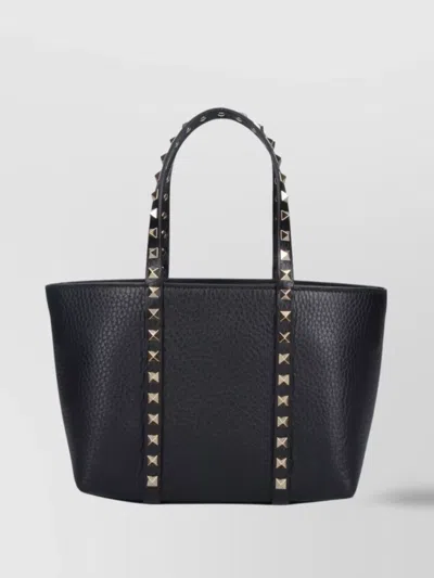 Valentino Studded Detailing Leather Small Tote Bag