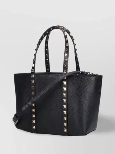 Valentino Studded Detailing Leather Small Tote Bag