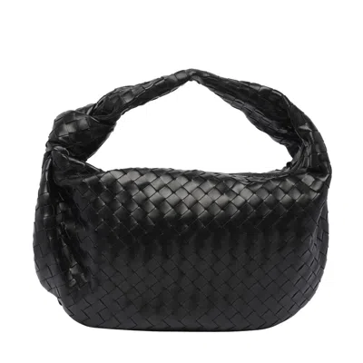 Bottega Veneta Black Medium Jodie Leather Shoulder Bag